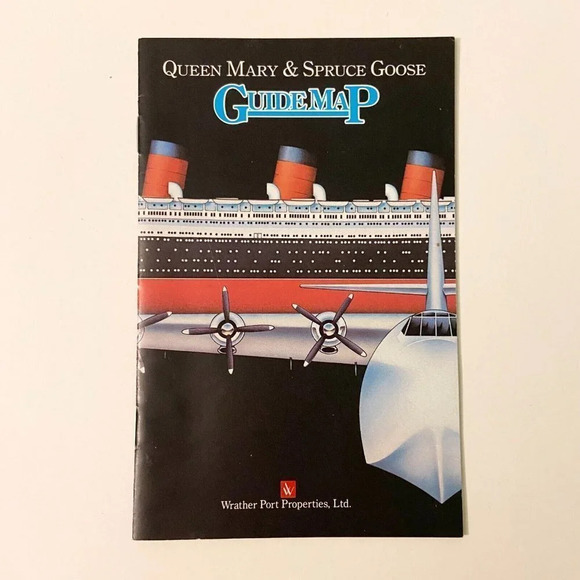 Vintage 80s Queen Mary and the Spruce Goose Brochures Pamphlets Guide Map - Picture 14 of 16